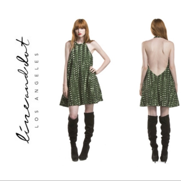 Line & Dot Dresses & Skirts - Line & Dot Viola Green Sequin Halter Swing Dress